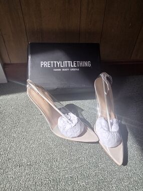 PrettyLittleThing Clear Heeled Court Shoe